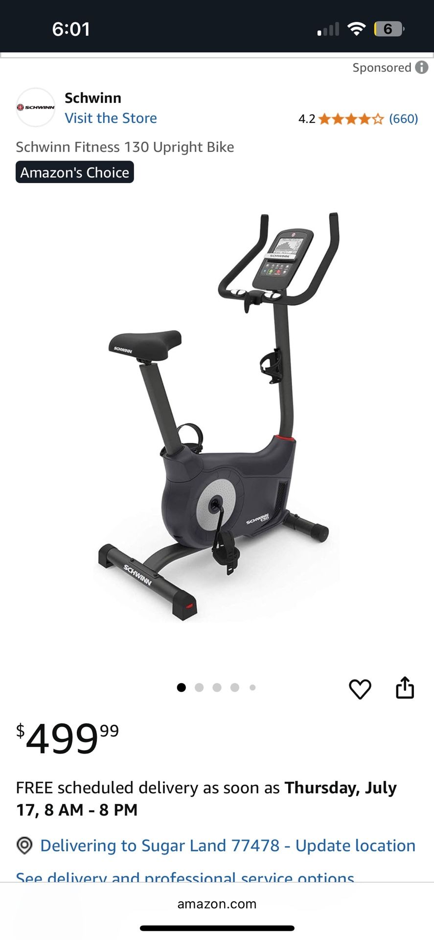 Schwinn Fitness 130 Upright Bike