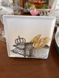 Ceramic plate with display holder