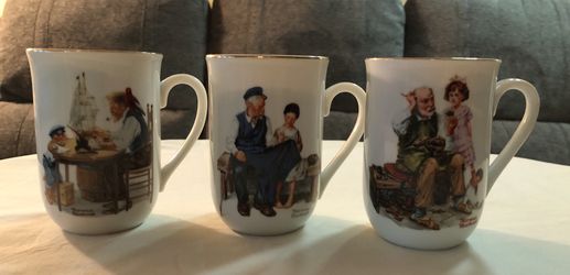 1982 Norman Rockwell Cups (set of 3)
