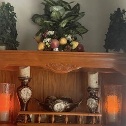 Etched Glass Hurricane Vases $20