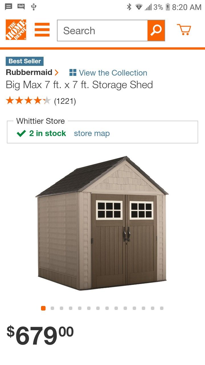 Rubbermaid shed 7×7 NEW