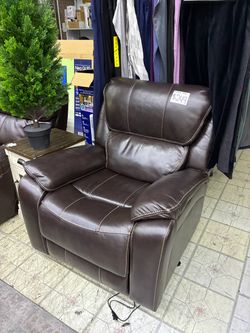 Brown Leather Power Recliner Chair
