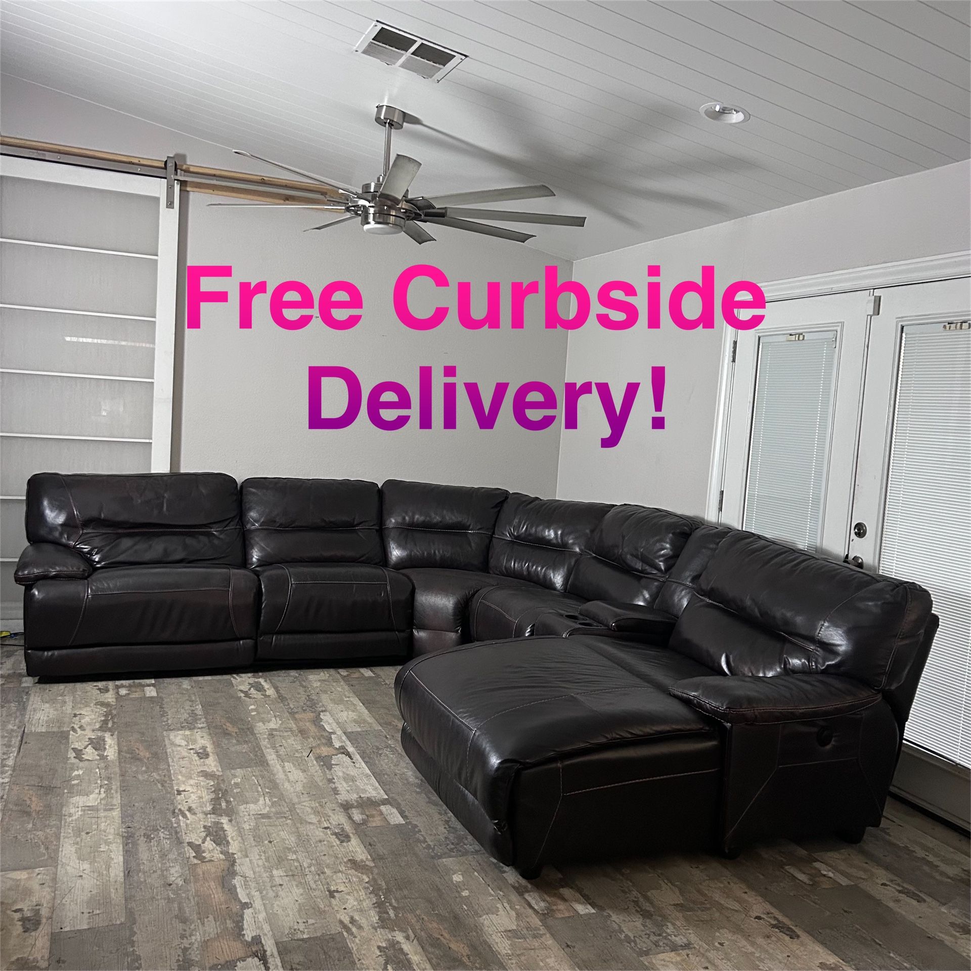Free Curbside Delivery! Large Electric Sectional Couch With Recliners