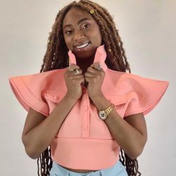 Large Flap Collar Crop Vest