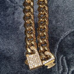 Miami Cuban CZ Lock Necklace