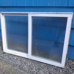 Vinyl Window 54x36 Slider Obscured Glass Milgard