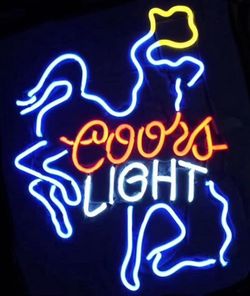 17inch x13inch Coor Lights Cowboy Neon Sign with Real Neon Glass Handmade RT131