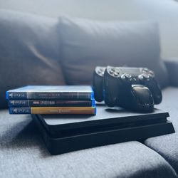 PS4 Slim With Accessories/ Games