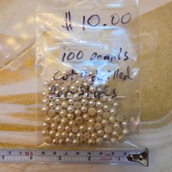Pearls for jewelry or craft. Pre-cut for post mount.