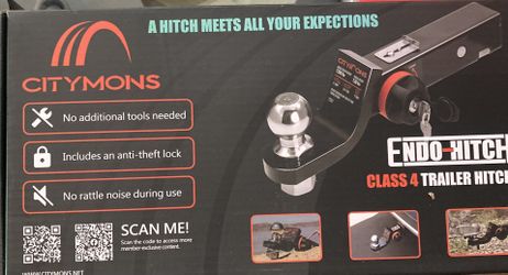 Endo-Hitch Trailer Ball Mount, Reduce Sway Anti-Rattle, 2" Drop Hitch with 2" Ball for 2" Receiver, Tow Hitch with Lock for Rv/Truck/Yachts/ATV/UTV, 7