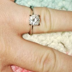 Sterling Silver Ring With A Single Stone On Top
