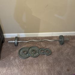 Curl Bar With Weights 