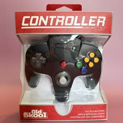 NEW. Old Skool N64 Controller Phantom Black