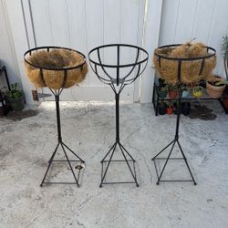 Three Metal Plant And Pot Holder