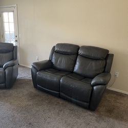 Sofa/Love Seat (Reclining) & Recliner/Rocker; Electric; Leather