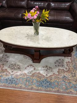 Oval Marble Top Coffee Table