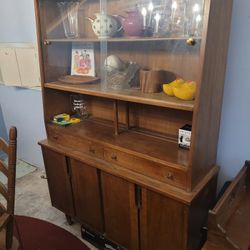 Vintage Early American China Cabinet 