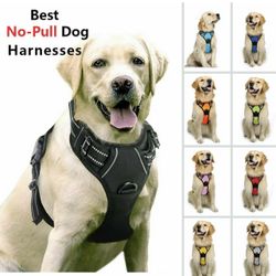 Buddy Walker Pet Harness No-Pull with 2 Leash Clips Adjustable Vest Reflective