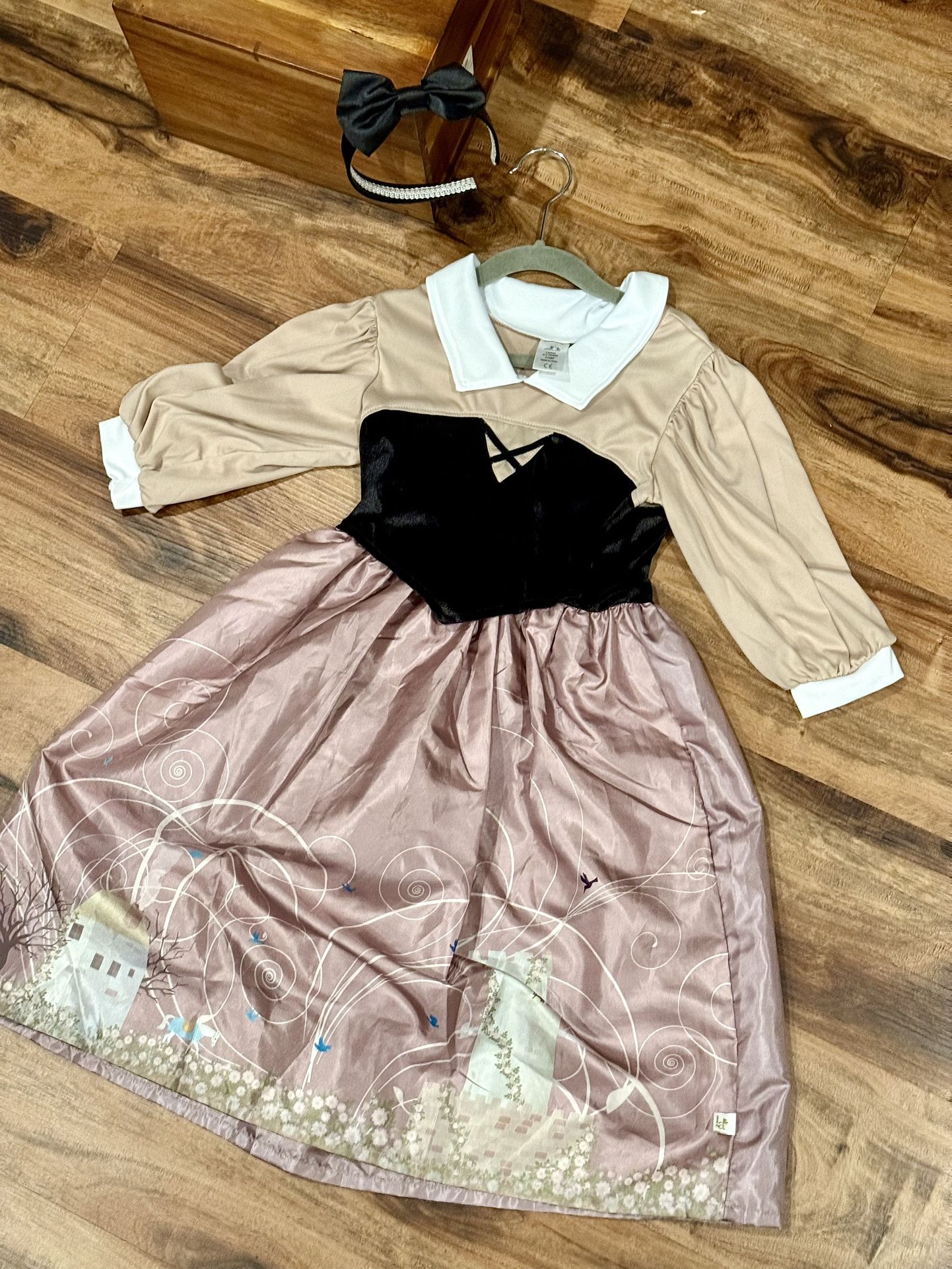 Sleeping Beauty Disney Princess Dress & Headband Sz L 5/7