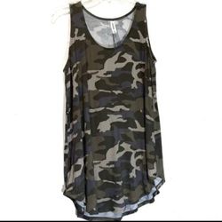 NWT Zenana Premium Sleeveless Camo Camouflage  Top Tunic 1X 2X