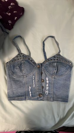 Denim crop top size small