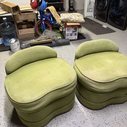 Two Vintage Accent Stools Chairs 