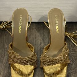 Fashion Nova Gold High Heels