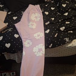 Pink Denim Tear Sweatpants