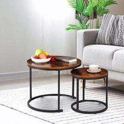 New set of 2 nesting tables coffee side tables