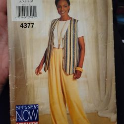 VEST & PANTS * Pattern 4377 * See & Sew * SIZE A (XS,S,M)