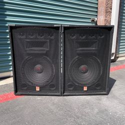 Pair of Rockville RSG15.4 15in 3-way Passive DJ PA Speakers