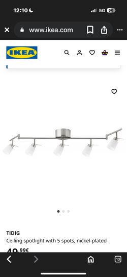 $10 IKEA TIDIG ceiling light with 5 spotlights