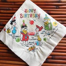 Vintage 1962 Happy Birthday The Flintstones Paper Napkin