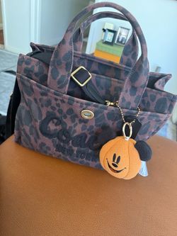 Coach New York Leopard Print Canvas Tote Bag