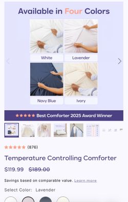 Temperature Controlling Comforter