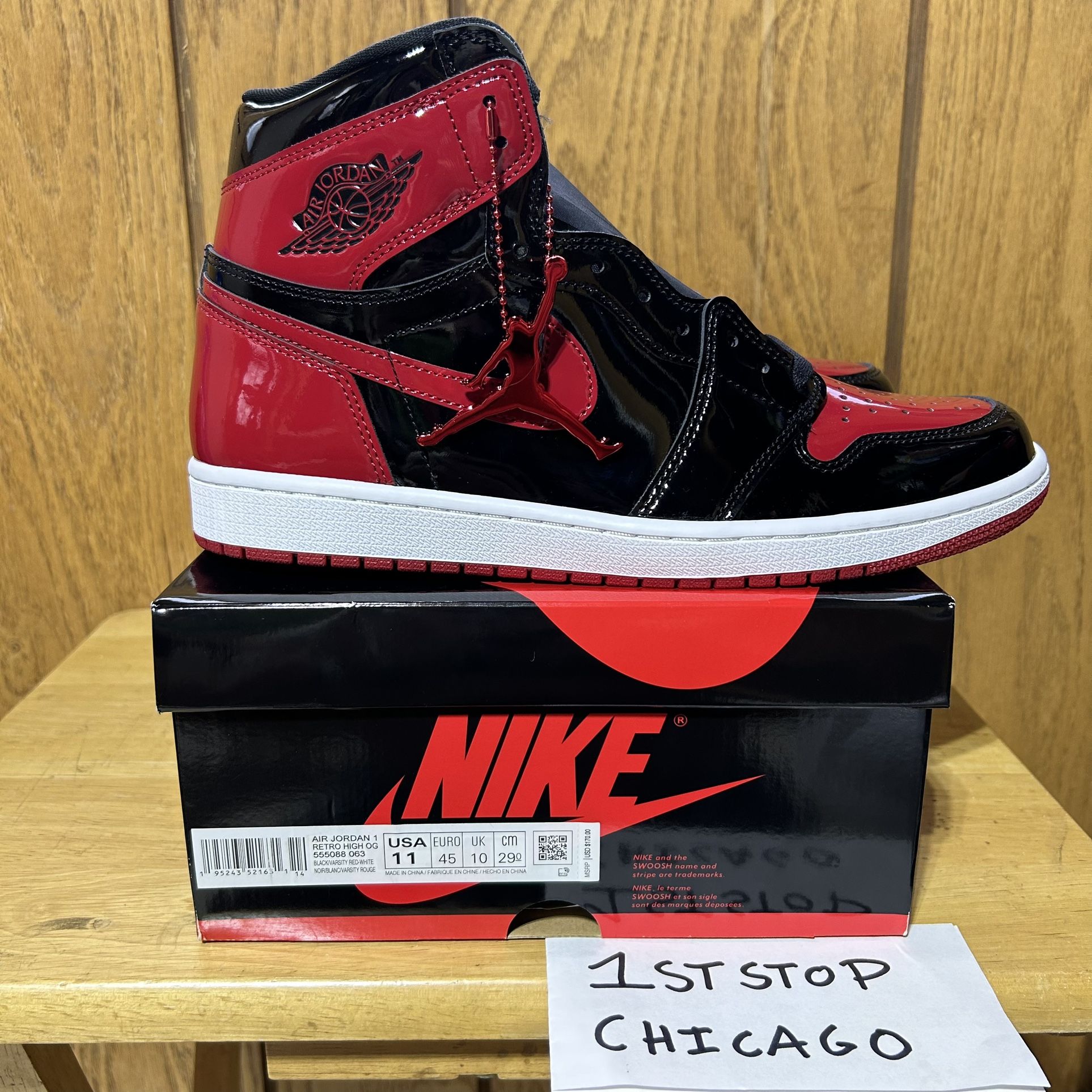 Patent Bred Jordan Air Rouge Et Noir Nike Air Jordan Retro High