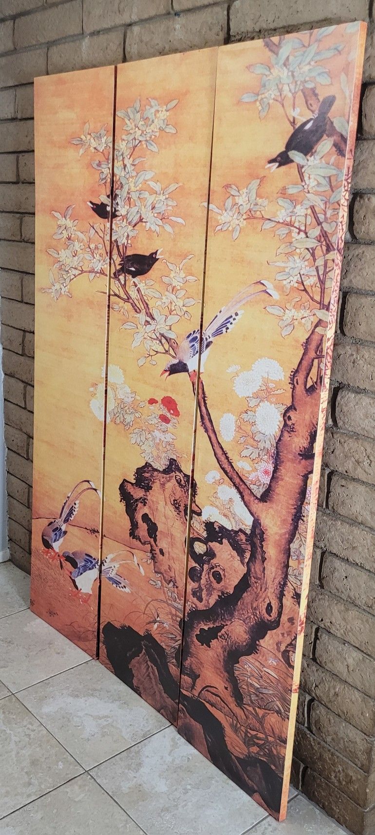 Double-Sided Oriental Decorative Room Divider / Partition