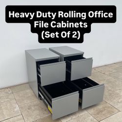 Rolling Office File Cabinets (Set Of 2) Pickup Today Available (NO KEYS)