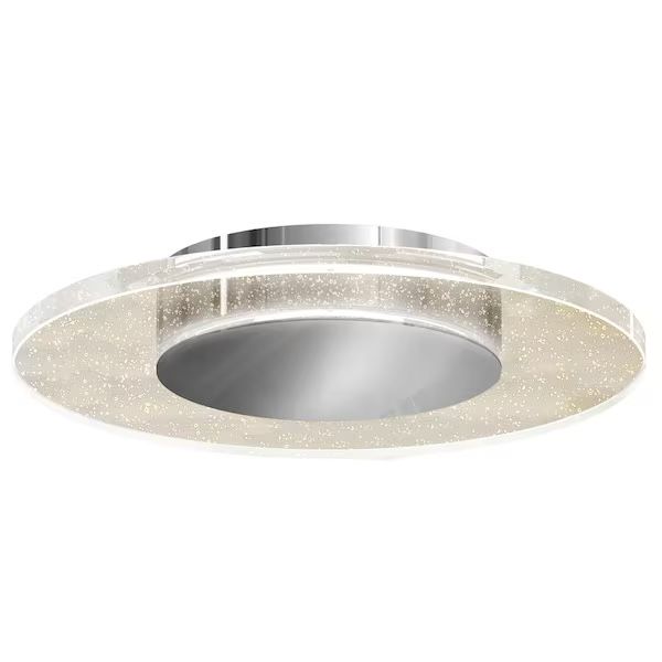 Essence Disk 13 in. 1-Light Modern Chrome Integrated LED Flush Mount Ceiling Light