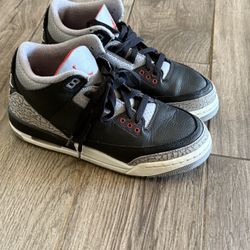 Nike Air Jordan 3 Retro Black Cement - Youth Size 7Y