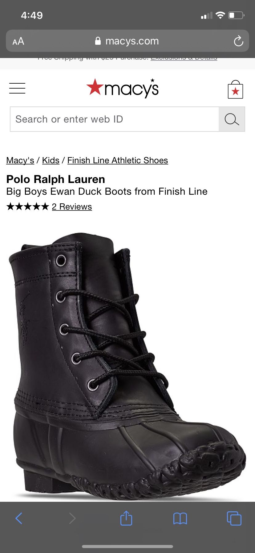 Boys Ralph And Lauren Polo Boots Brand New Size