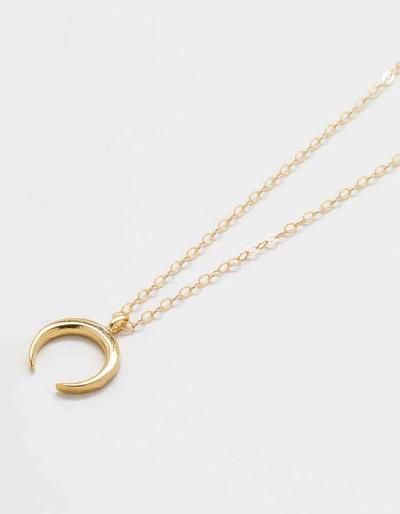 Women's Gold Crescent Moon Necklace by Admiral Row