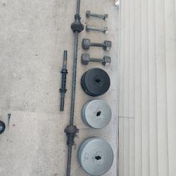 Weight Bar And Weights Set