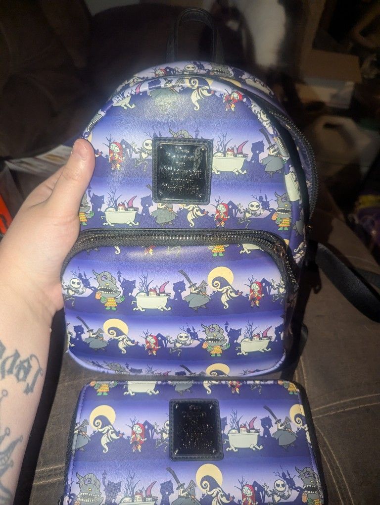 Loungefly Nightmare Before Christmas Mini Backpack And Wallet Set