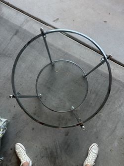 2 Shelf Glass Rolling table 