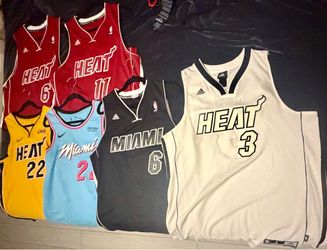 Miami Heat Jersey Collection – Wade, LeBron,Anderson & Butler – 6 Authentic Jerseys