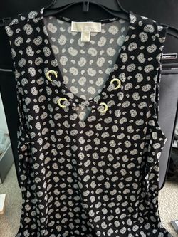 Michael Kors Paisley Grommet Sleeveless Top