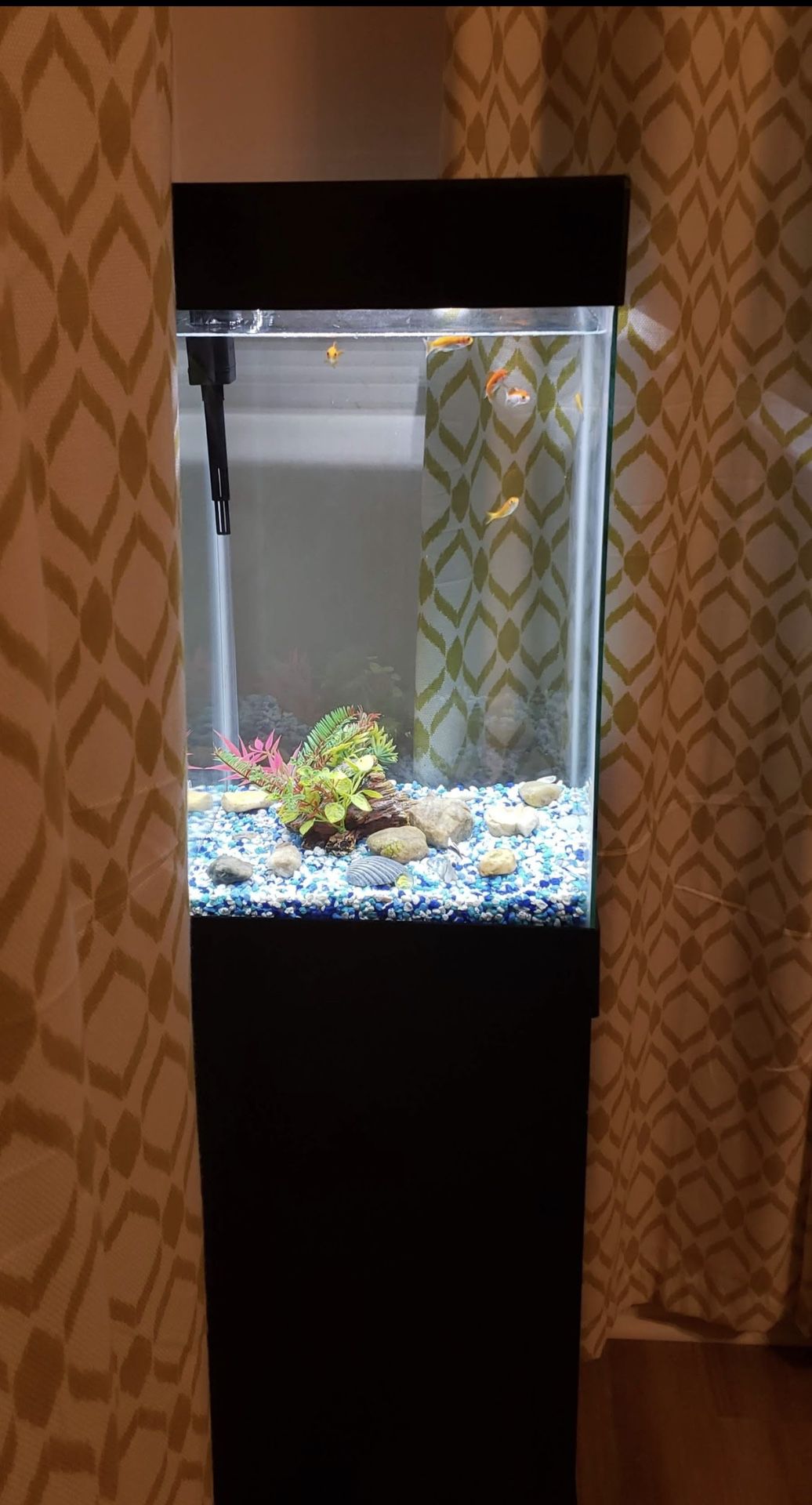Column Aquarium And Stand With Storage - 15 Gallon Tank
