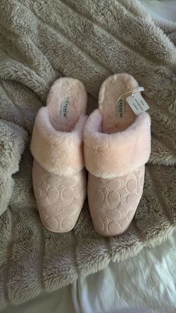 Pink coach slippers