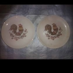 Taylor Smith and Taylor Pair of Rooster plates